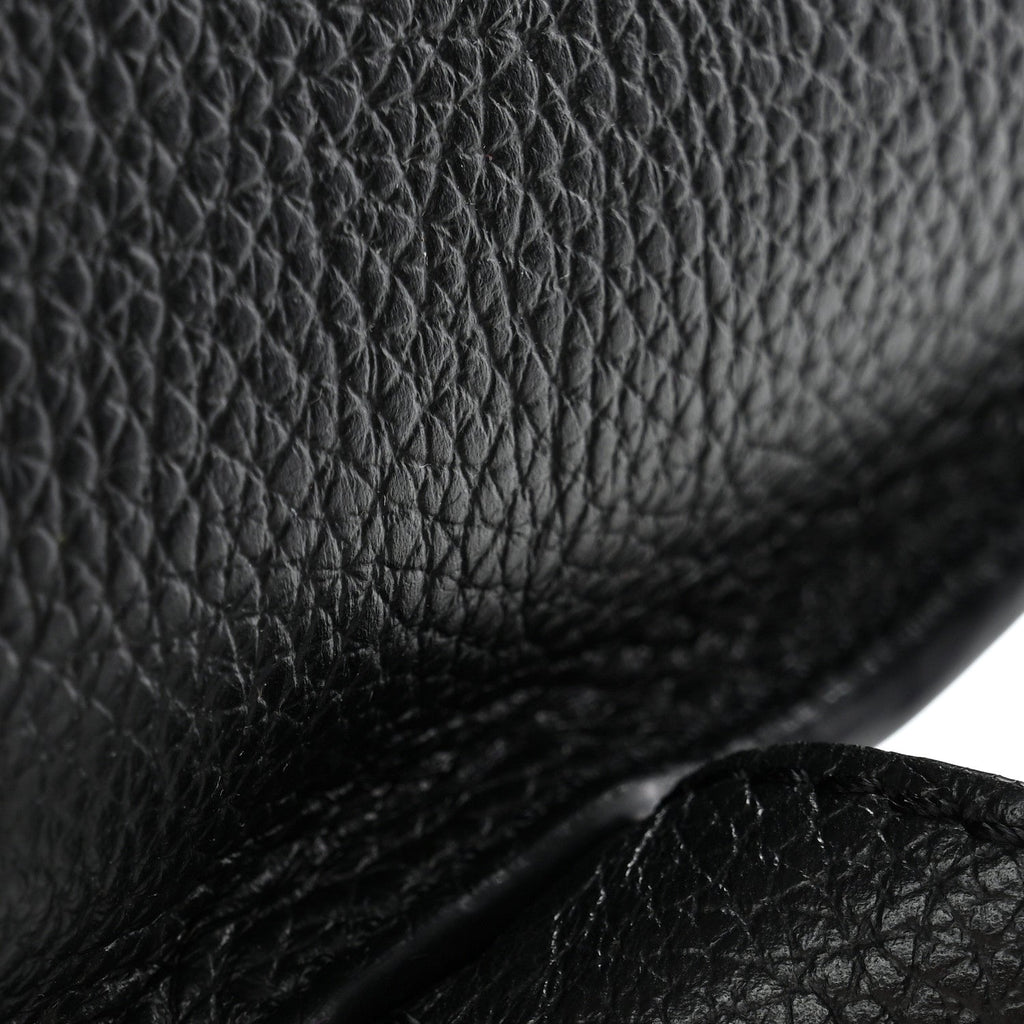 Grained Calfskin Small Marcie Saddle Bag Black