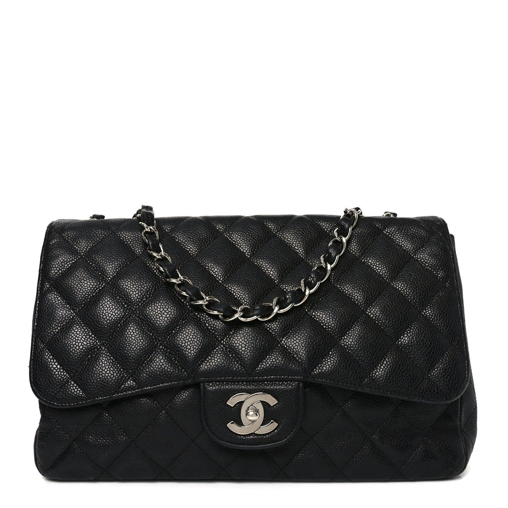 Caviar Quilted Jumbo Single Flap Black