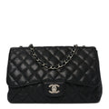 Caviar Quilted Jumbo Single Flap Black