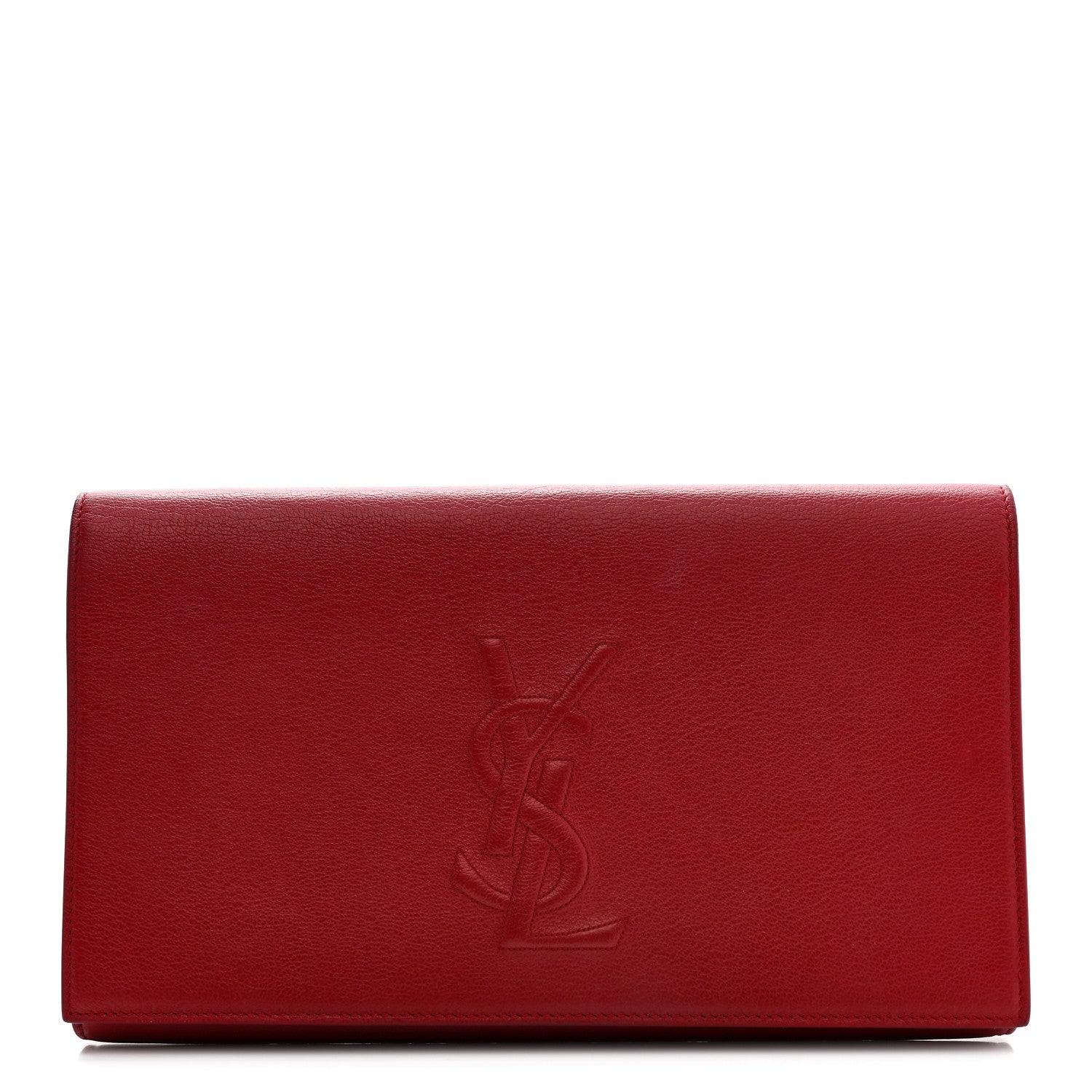 Calfskin Monogram Large Belle De Jour Clutch Red