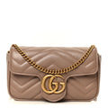 Calfskin Matelasse Super Mini GG Marmont Shoulder Bag Porcelain Rose