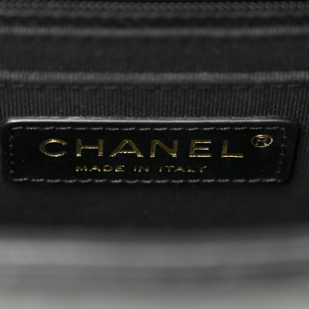 Aged Calfskin Quilted Double You Mini Flap Black