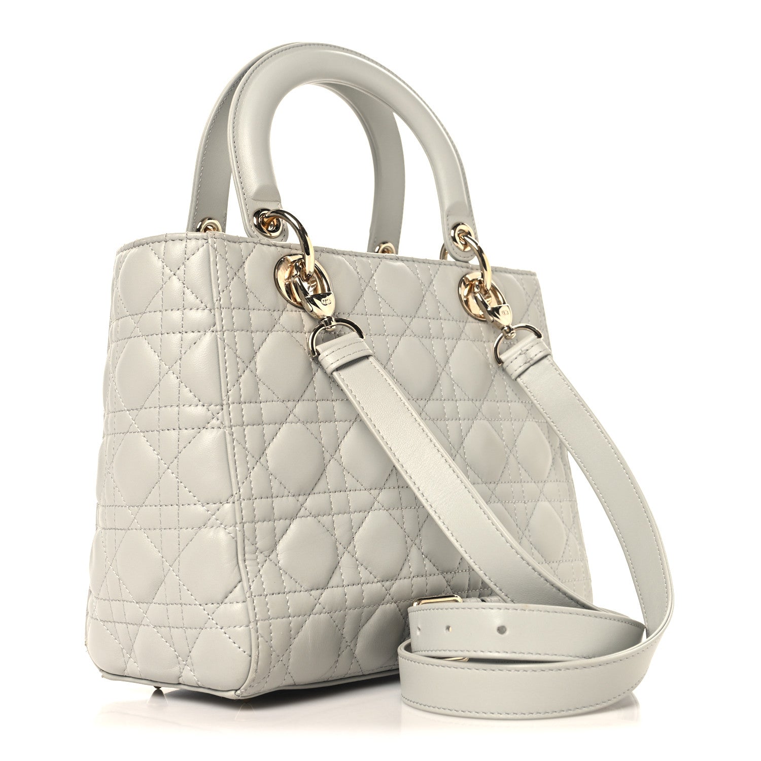 Lambskin Cannage Medium Lady Dior Grey