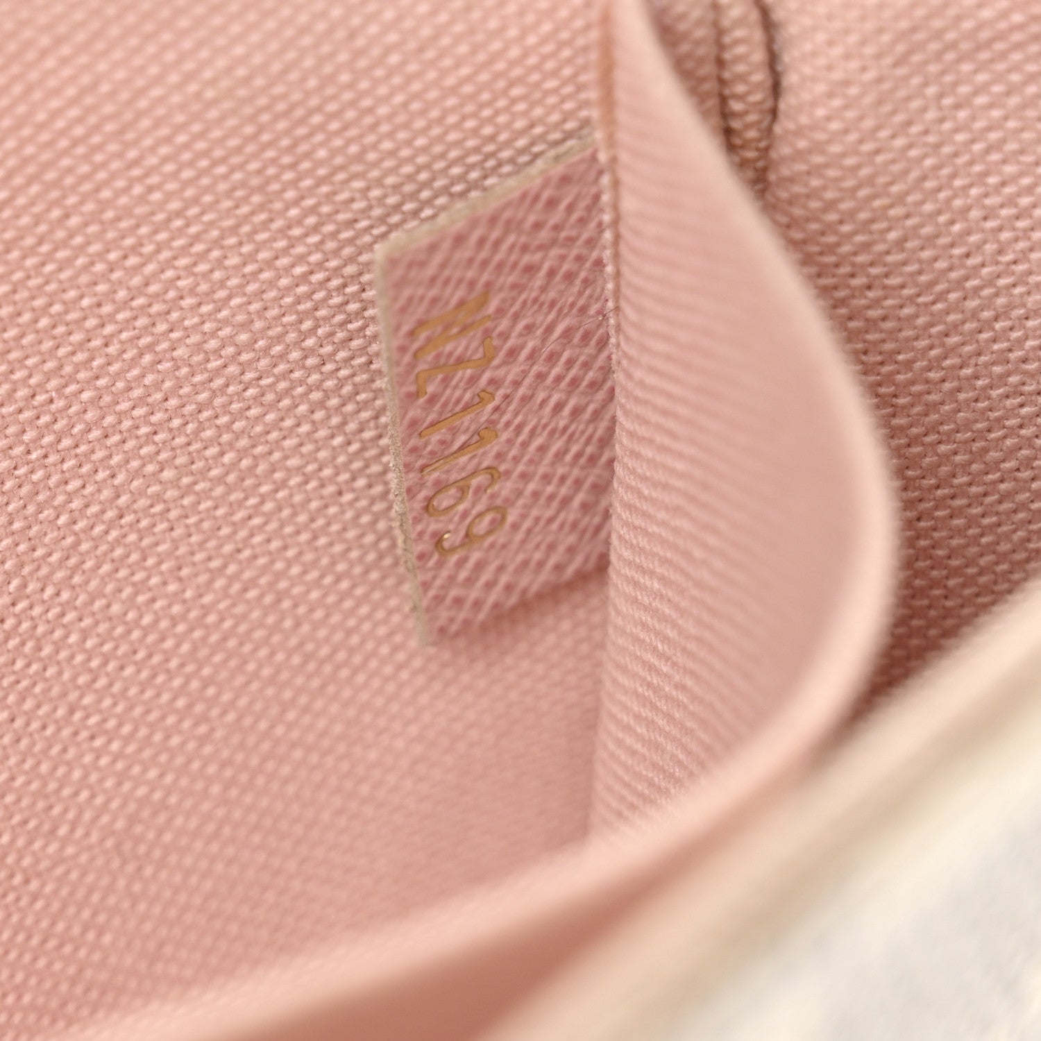 Damier Azur Pochette Felicie Chain Wallet Rose Ballerine