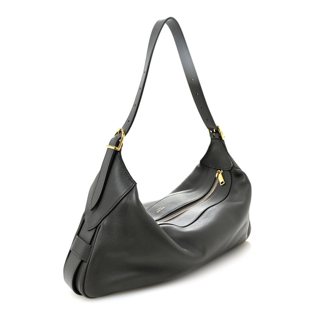 Supple Calfskin Medium Romy Shoulder Bag Grey
