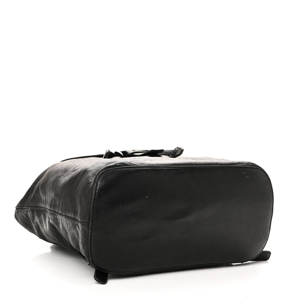 Soft Calfskin Cinch Backpack Black