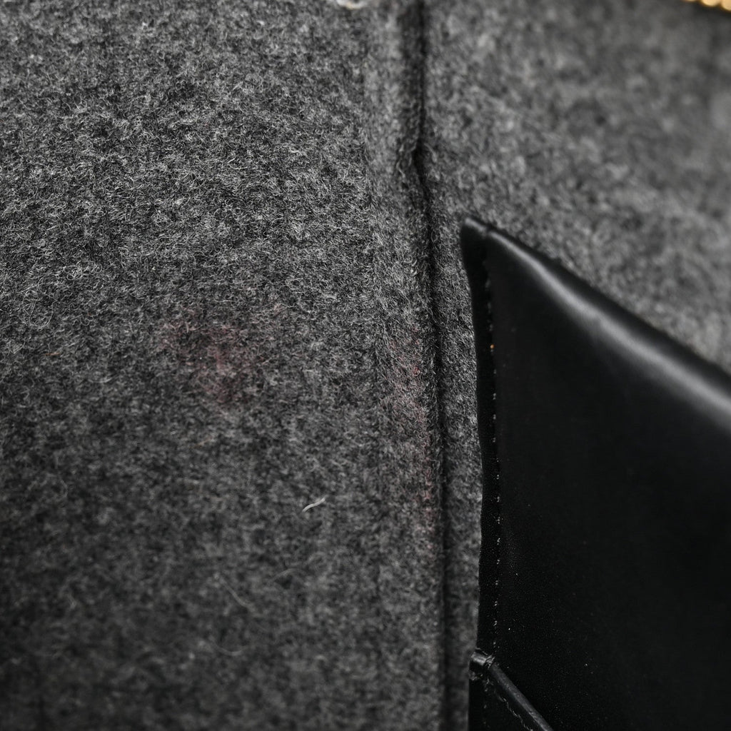 Felt Smooth Calfskin Mini Belt Bag Grey Black