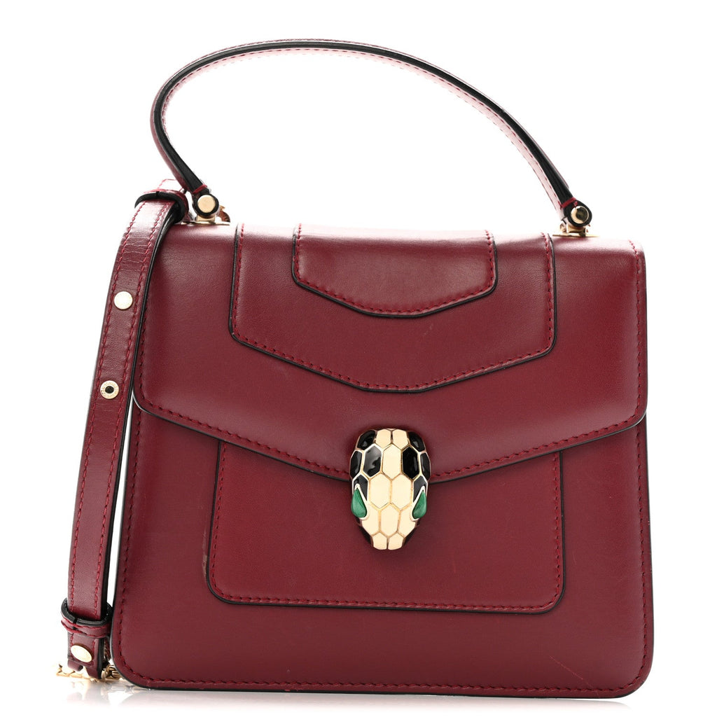 Calfskin Serpenti Forever Top Handle Burgundy