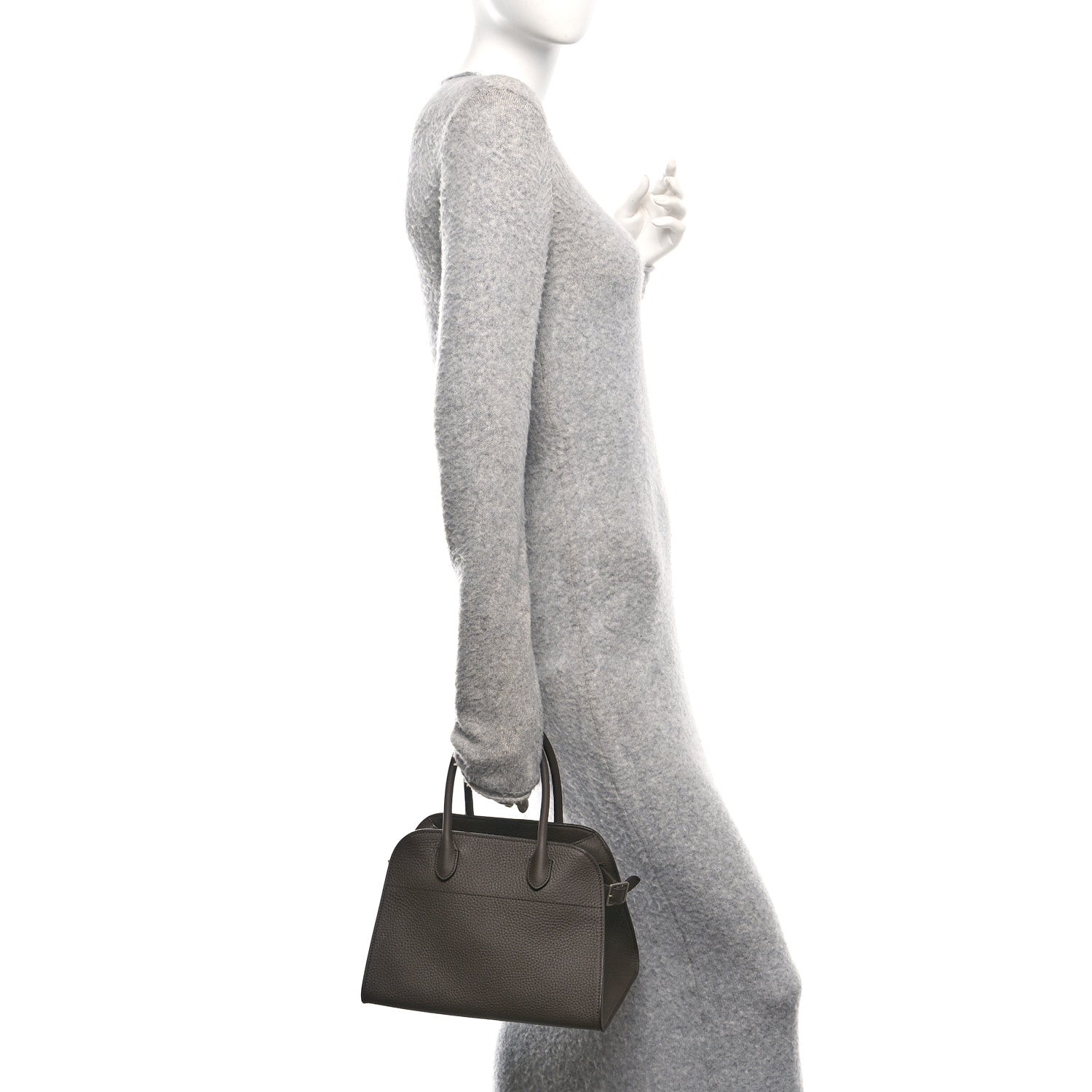 Grained Calfskin Soft Margaux 10 Bag Deep Brown