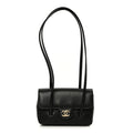 Shiny Caviar Mini Preppy Coco Shoulder Bag Black