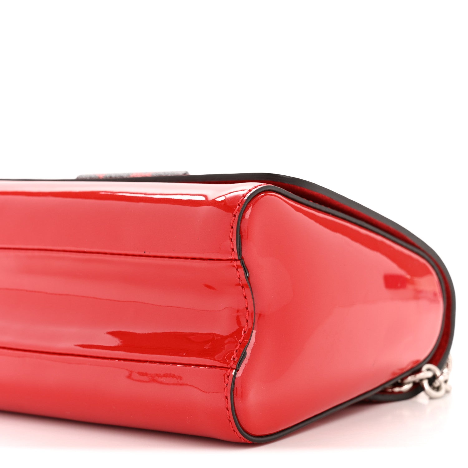 Patent Monogram Infrarouge Twist Shoulder Bag PM Coquelicot