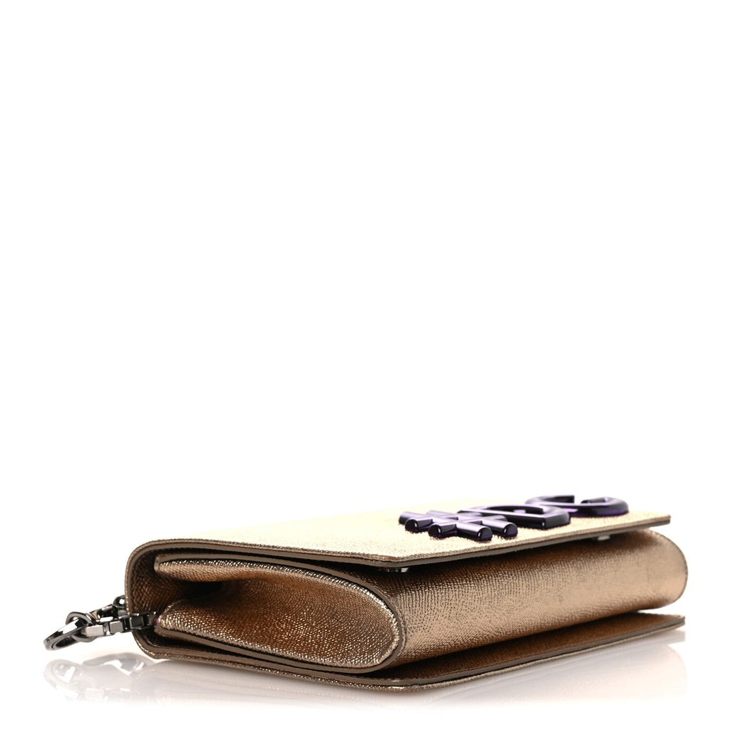 Metallic Calfskin DG Girls Millennials Crossbody Bag Gold
