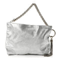 Metallic Goatskin Callie Mea Tassel Silver
