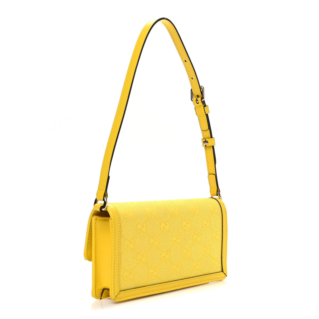 GG Monogram Scratch Lux Calfskin Mini Luce Shoulder Bag Yellow