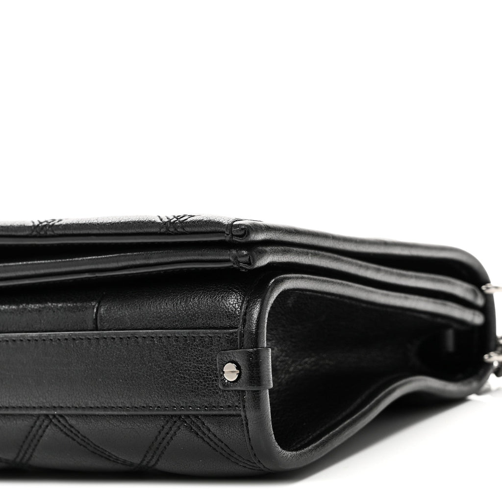 Lambskin Quilted Mini Becky Chain Bag Black