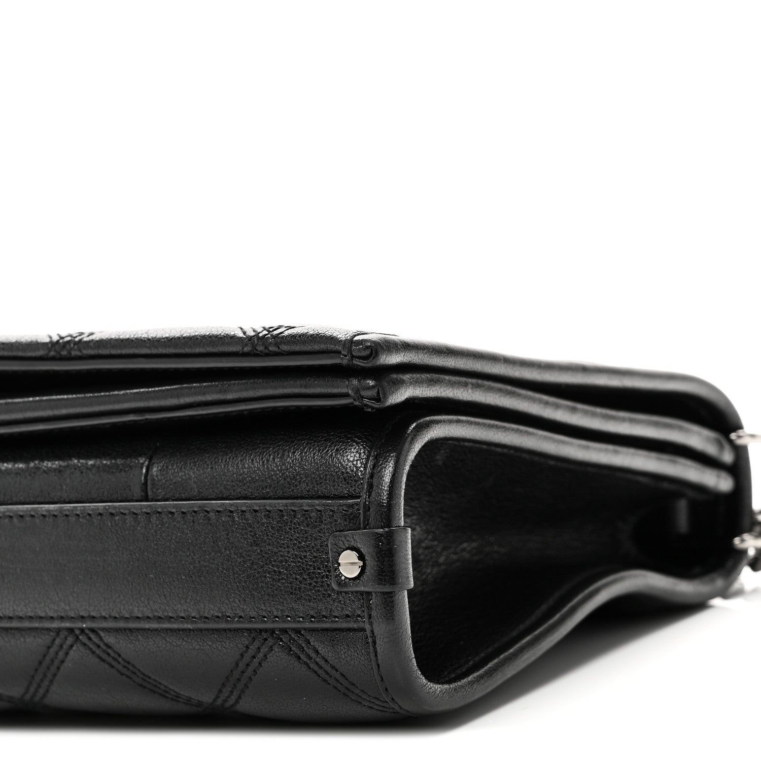 Lambskin Quilted Mini Becky Chain Bag Black