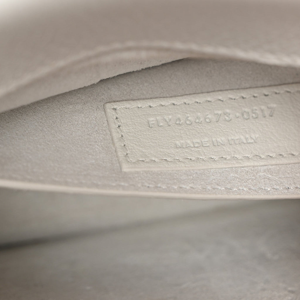 Grained Calfskin Medium Monogram Sunset Satchel White