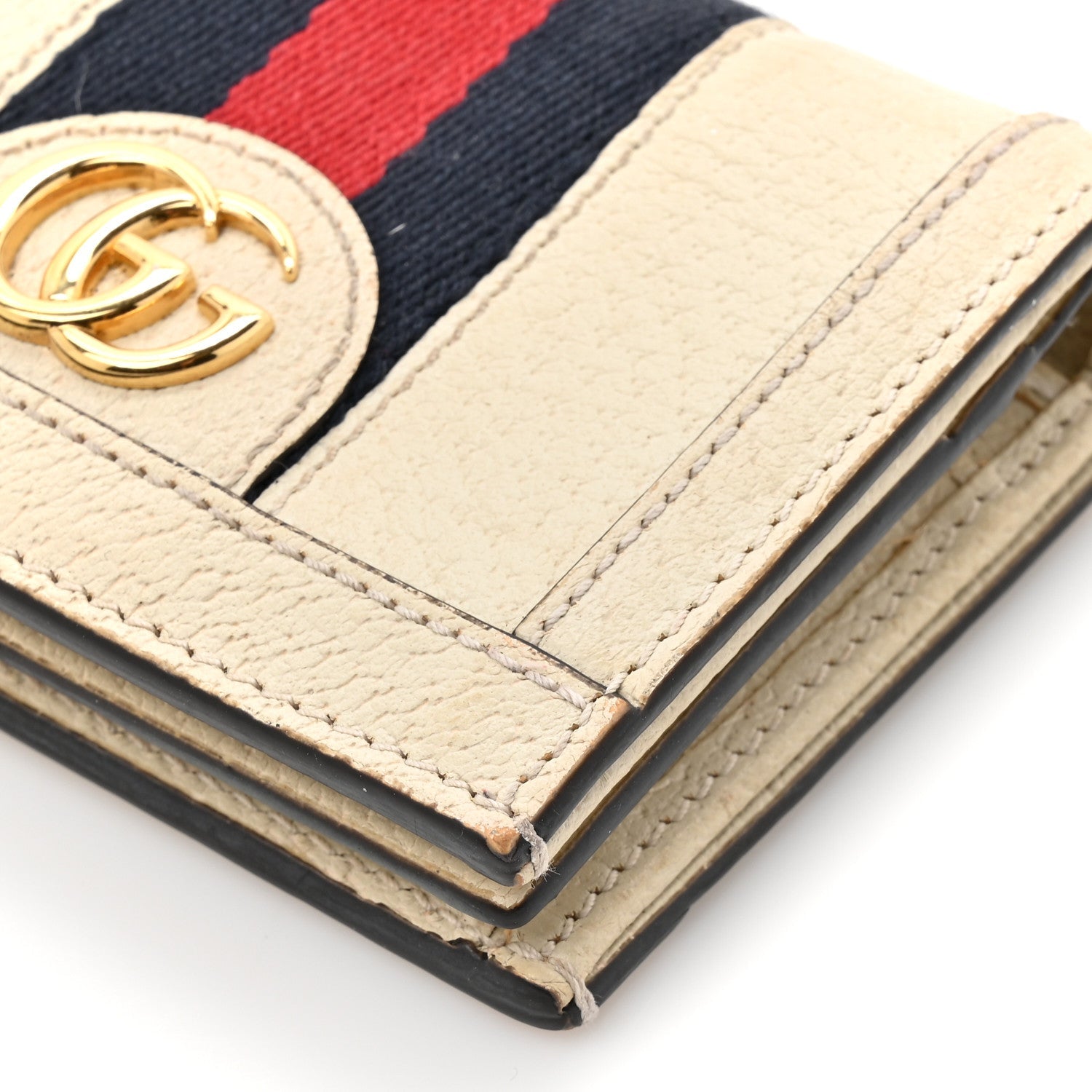 Textured Calfskin Web Ophidia  Case Mystic White