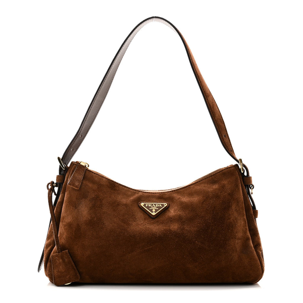 Scamosciato Suede Medium Aimee Shoulder Bag Cacao