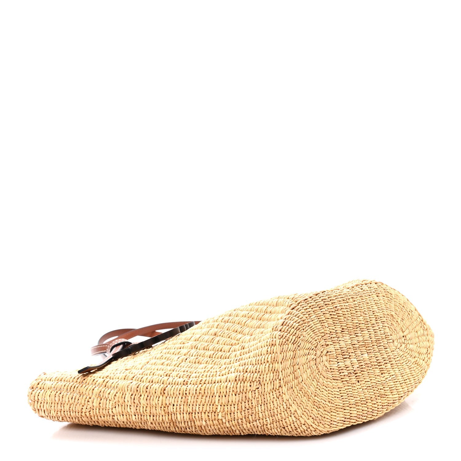 Calfskin Raffia Paulas Ibiza Small Basket Tote Bag Natural Pecan