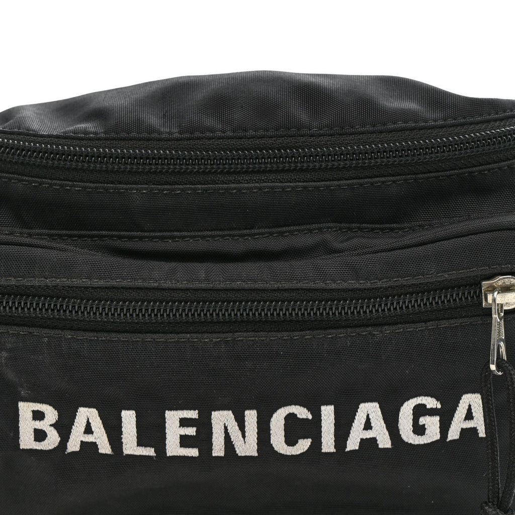 Recycled Sport Nylon Logo Embroidered Wheel Beltpack Black