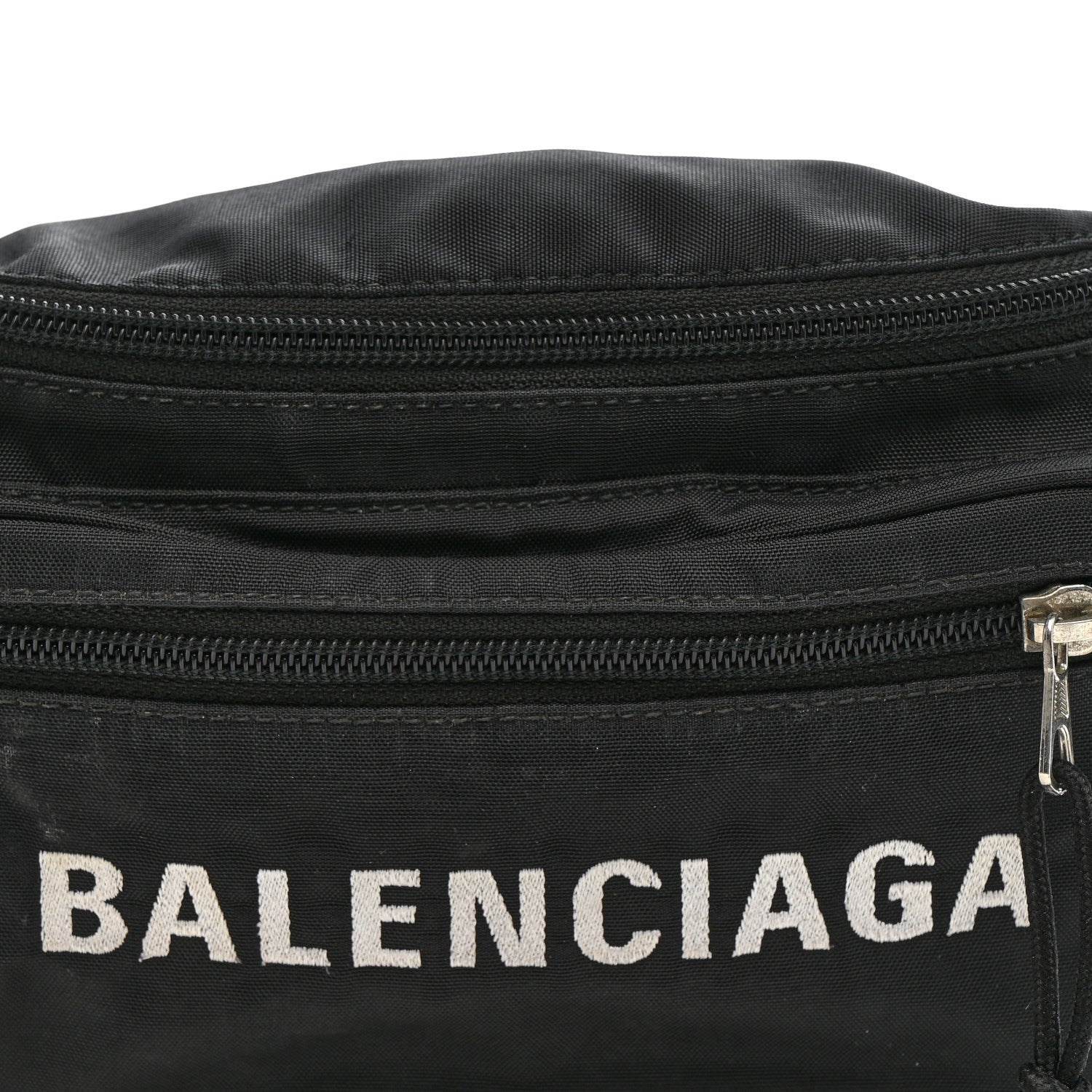 Recycled Sport Nylon Logo Embroidered Wheel Beltpack Black