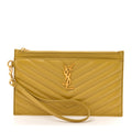 Grain De Poudre Chevron Monogram Large Bill Pouch Light Chartreuse