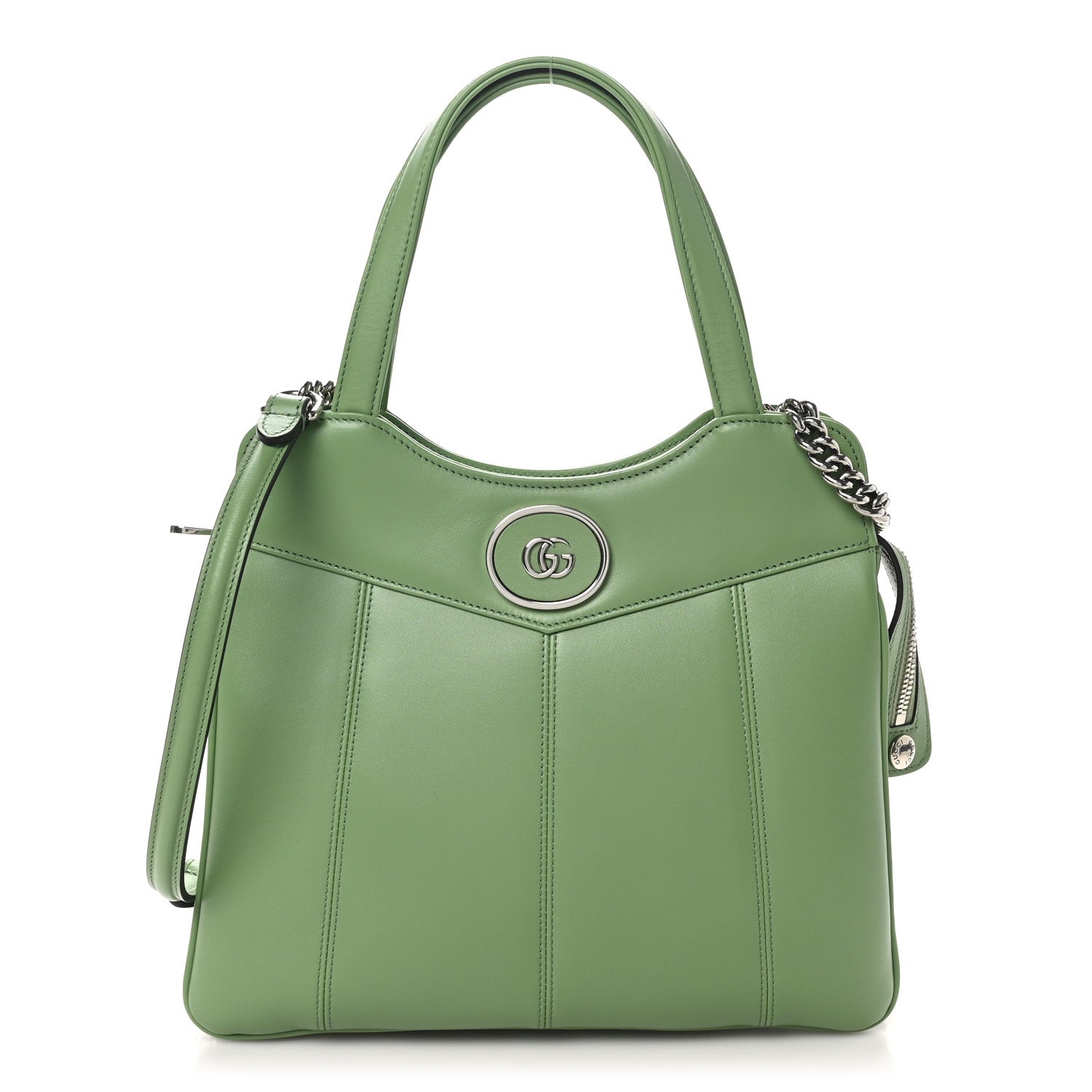 Senna Calfskin Petite GG Small Tote Bag Green Soil Grass