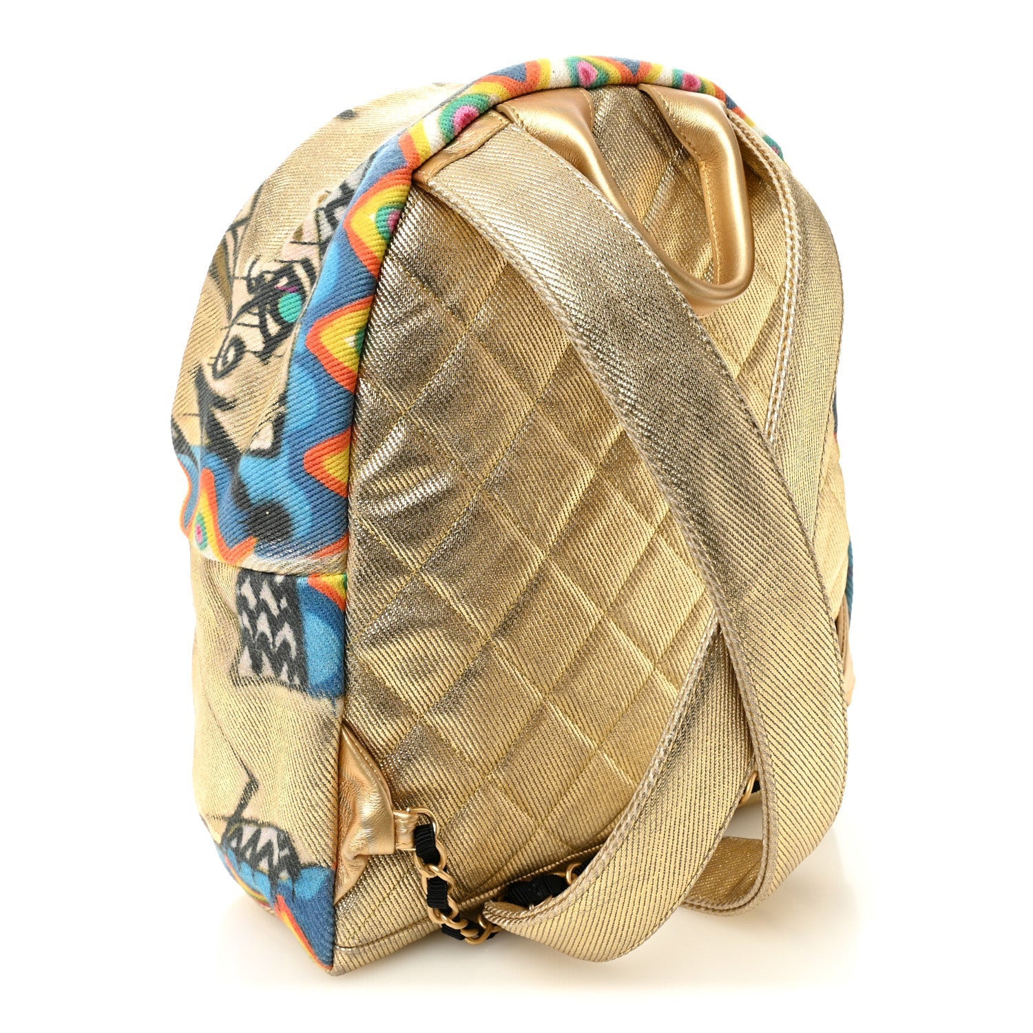 Graffiti Printed Canvas Street Spirit Backpack Multicolor