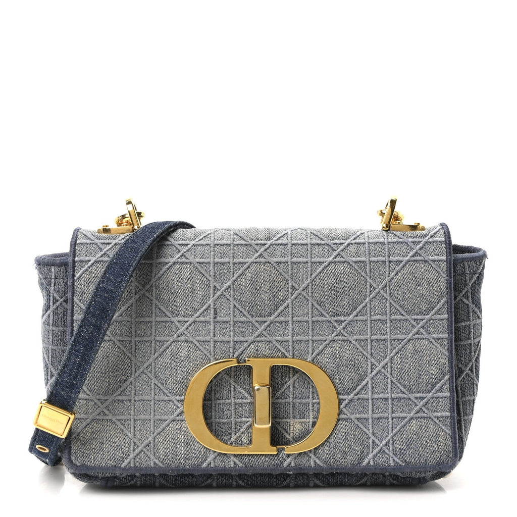 Denim Cannage Small Caro Bag Blue