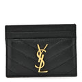 Grain De Poudre Matelasse Chevron Monogram Credit  Case Black