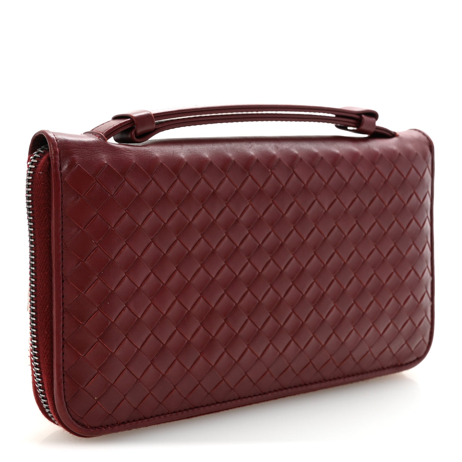 Nappa Intrecciato Travel Organizer Wallet Red