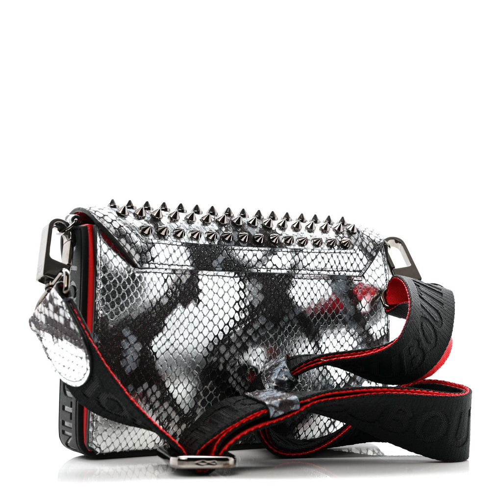 Metallic Snakeskin Spiked Explorafunk Wallet On Strap Gunmetal Black Multicolor