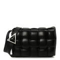 Nappa Maxi Intreccio Padded Cassette Crossbody Bag Black