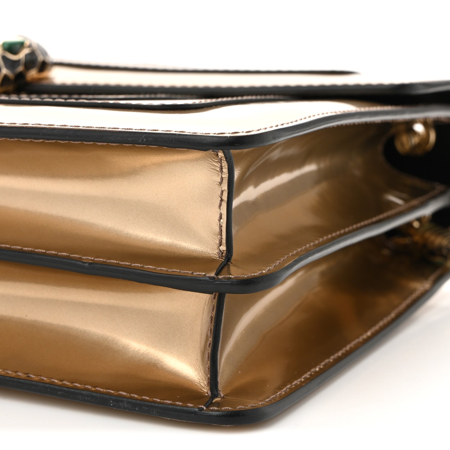 Metallic Calfskin Serpenti Forever Shoulder Bag Bronze