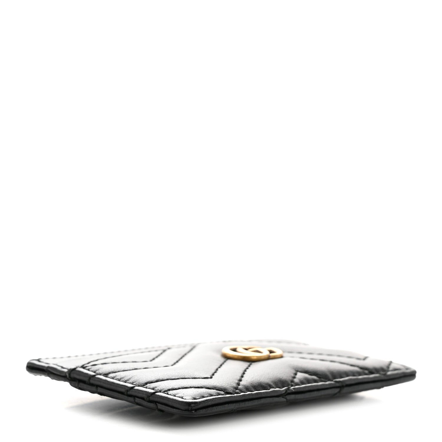 Calfskin Matelasse GG Marmont  Holder Black