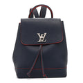 Soft Calfskin Lockme Backpack Marine Rouge