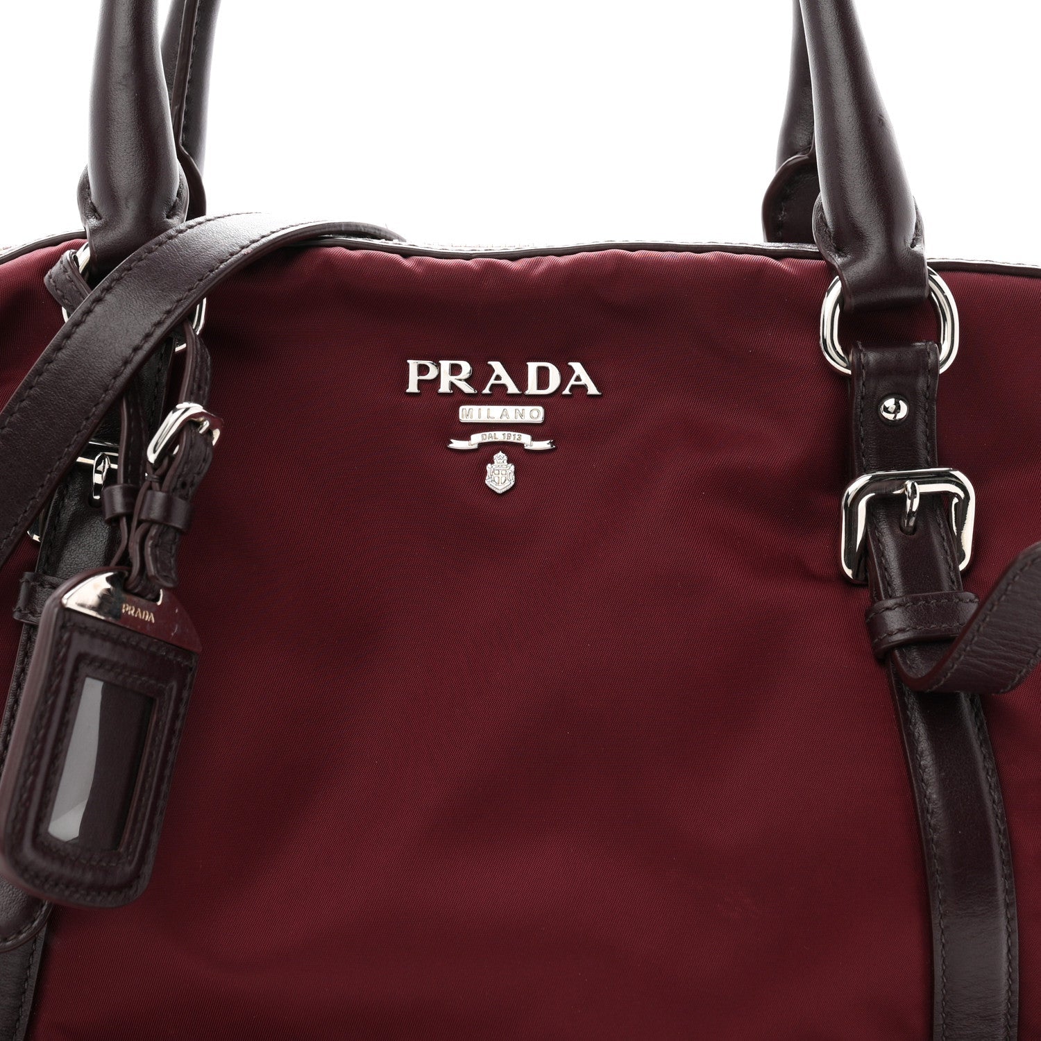 Nylon Tessuto Soft Calf Small Tote Granato