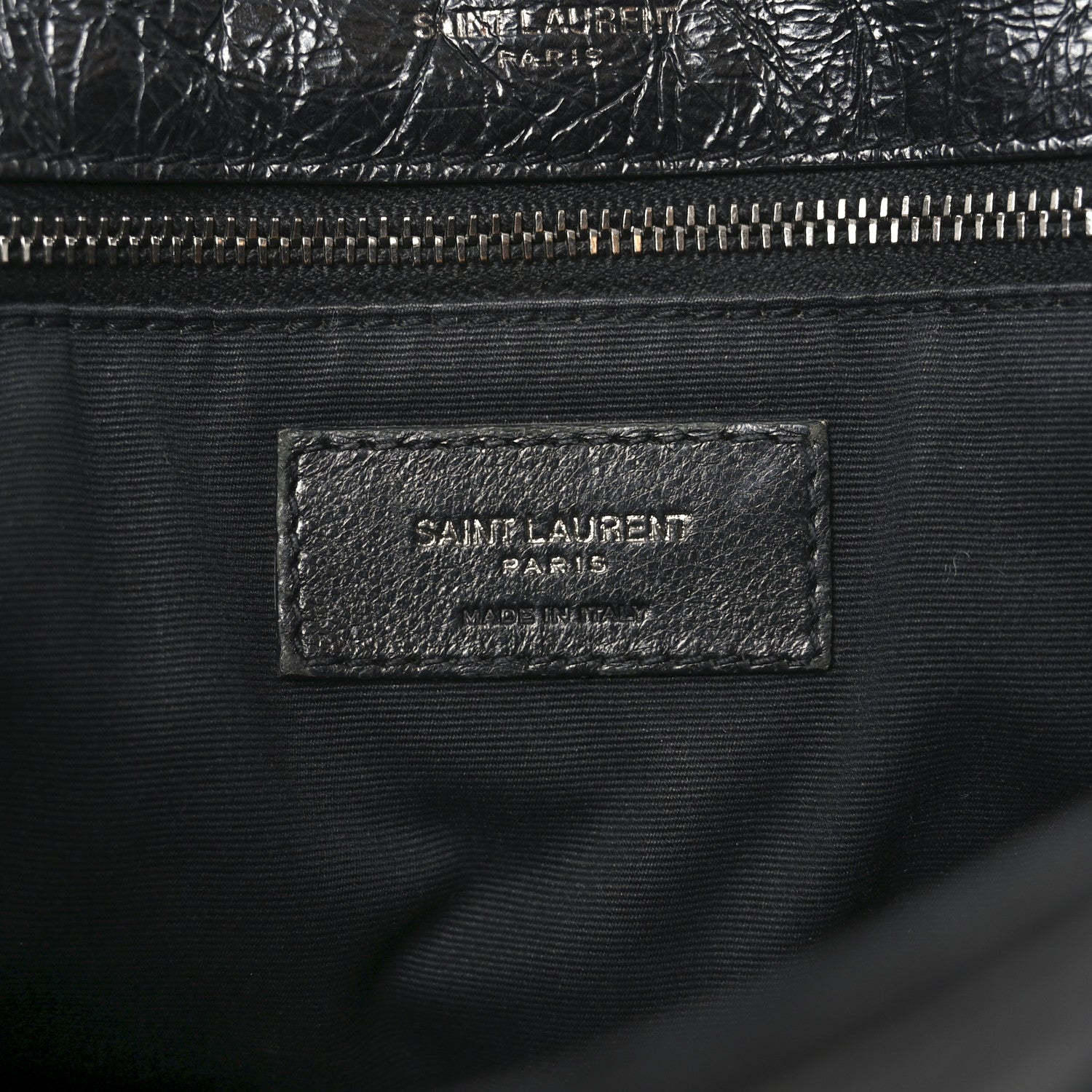 Crinkled Calfskin Matelasse Monogram Medium Niki Chain Satchel Black
