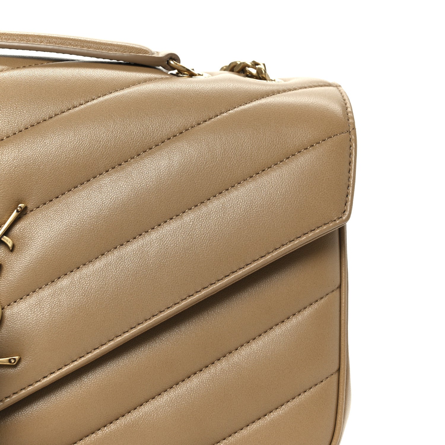 Lambskin Chevron Quilted Medium LouLou Natural Tan