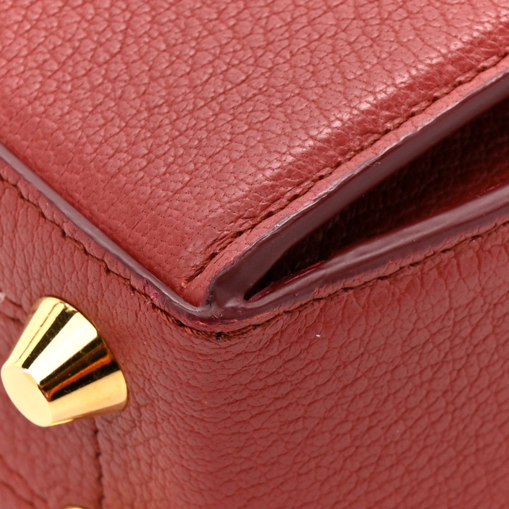 Silky Amish Grained Box Shoulder Bag 16 Lacquered Red