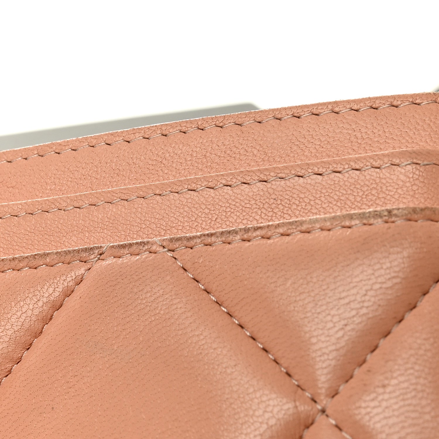 Lambskin Quilted 19  Holder Beige