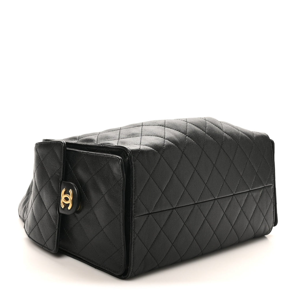 Caviar Quilted Medium Chanel 25 Handbag Black