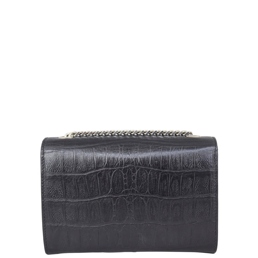 Saint Laurent Kate Tassel Chain Bag Small Croc-Embossed
