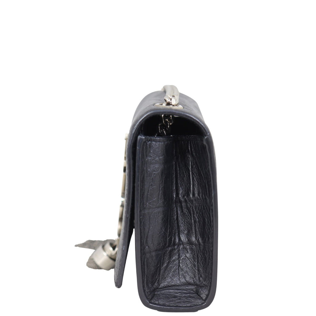 Saint Laurent Kate Tassel Chain Bag Small Croc-Embossed