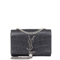 Saint Laurent Kate Tassel Chain Bag Small Croc-Embossed