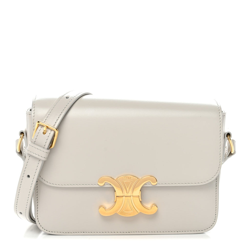 Shiny Calfskin Teen Triomphe Chalk