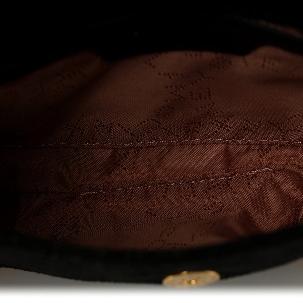 Shaggy Deer Tiny Fold Over Falabella Tote Black
