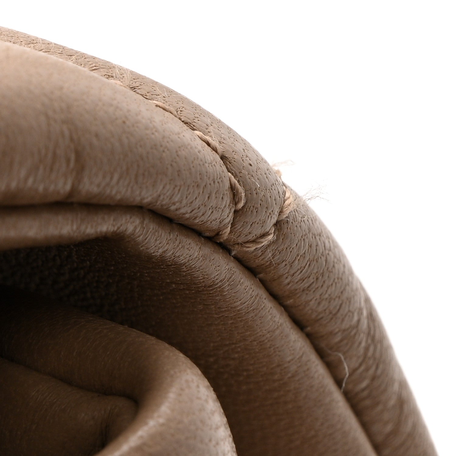 Lambskin Quilted Sade Puffer Envelope Clutch Dark Beige