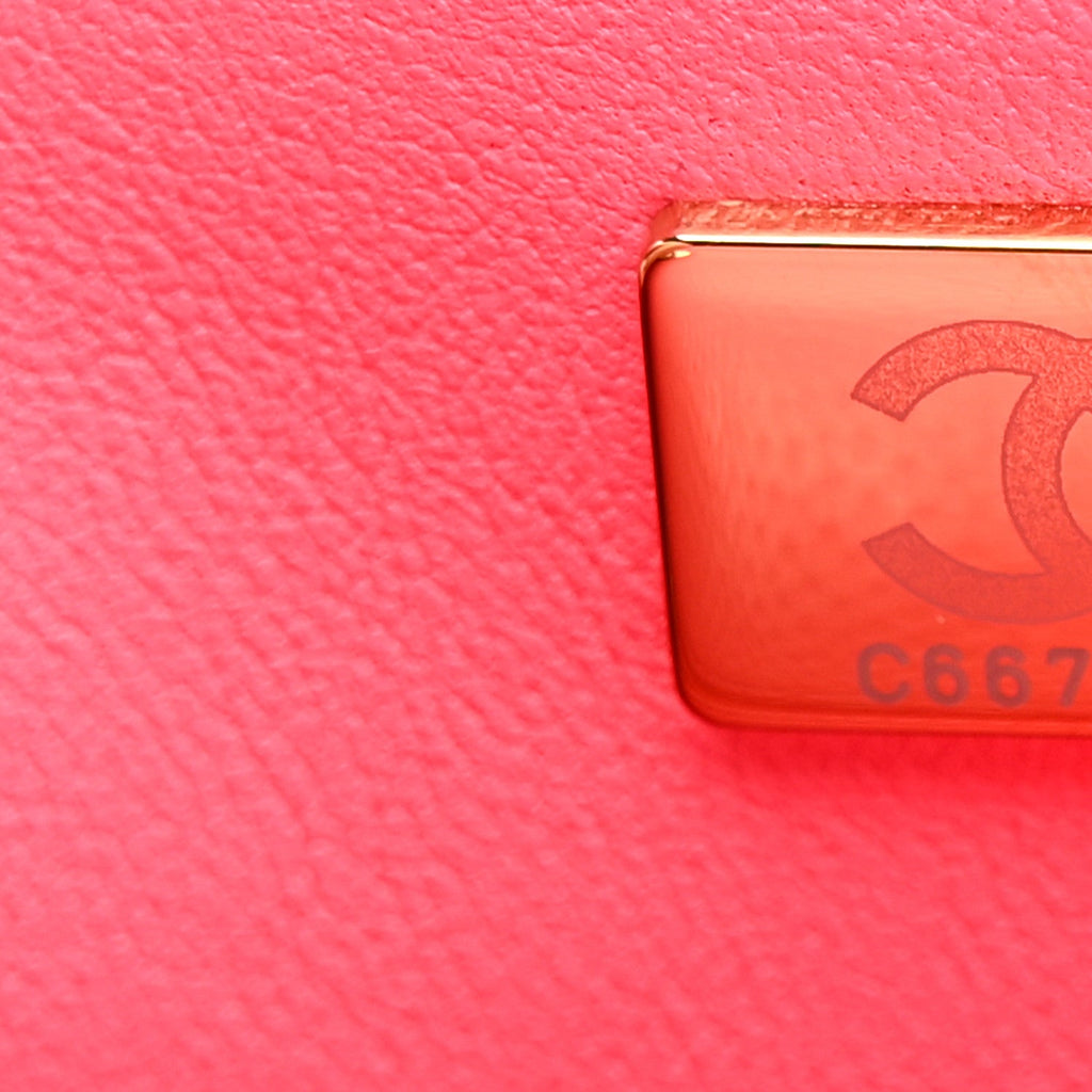 Caviar Quilted Mini Retro Twist Top Handle Flap Pink